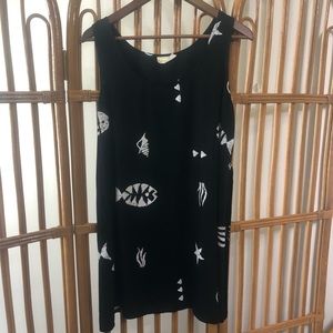 Vintage dress black and white fish dress